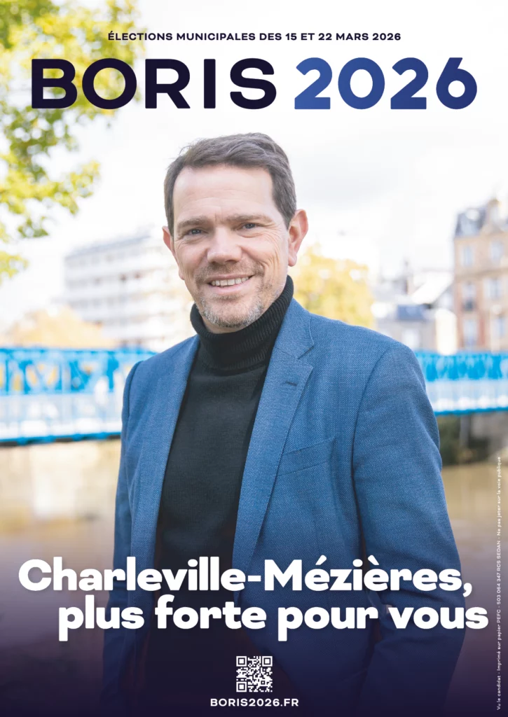 Affiche de Boris Ravignon pour les élections municipales de 2026 à Charleville-Mézières